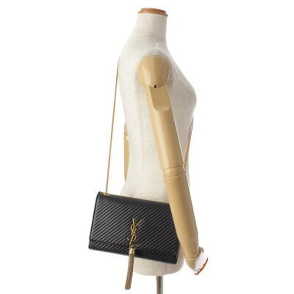 SAINT LAURENT Classic Kate Tassel Chain Shoulder Bag Black - Picture 10 of 10